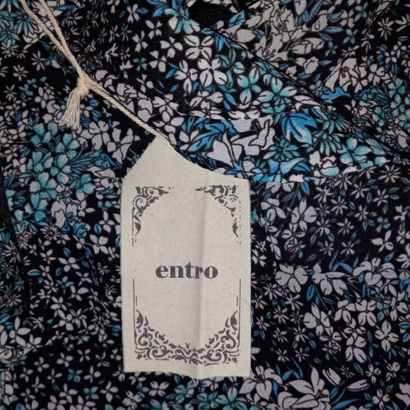 Entro Mini Dress Tunic Size Medium Lined Sleeveless Floral Design Length 34" NEW - Picture 10 of 16